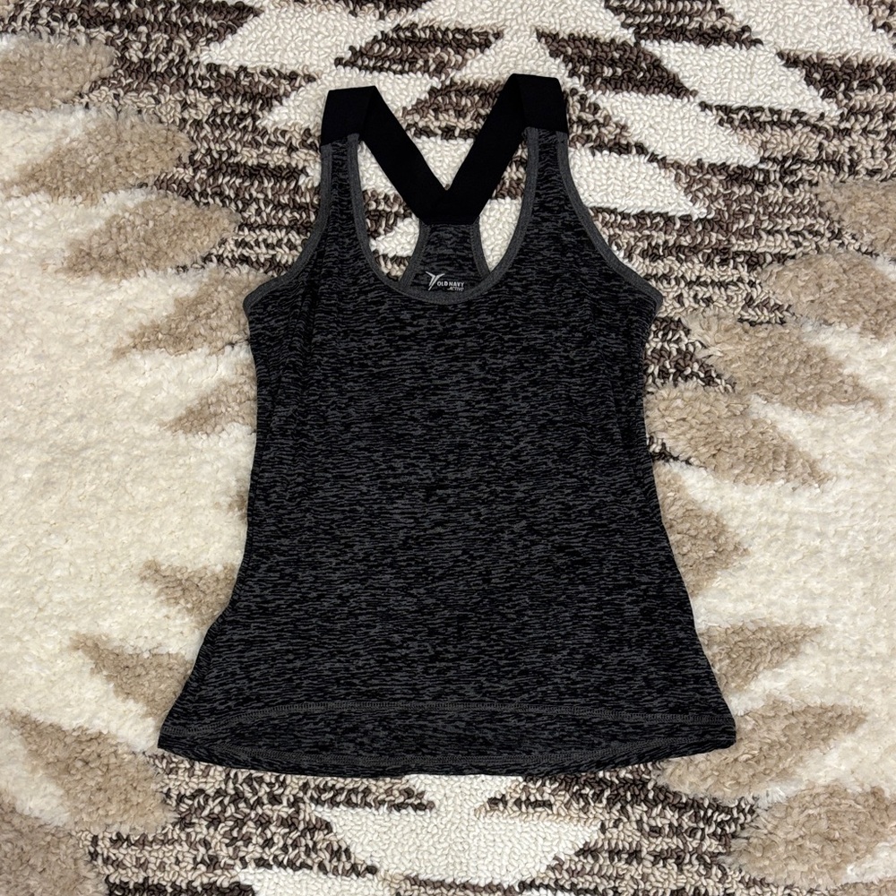 Old Navy Women's Black and Grey Tank Top